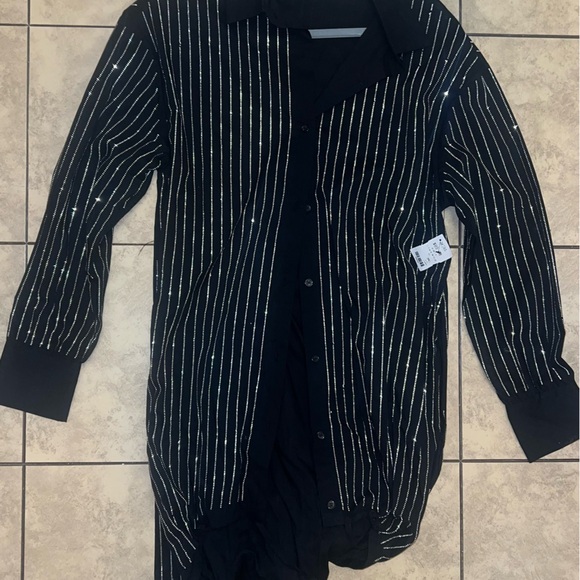 Shop Akira Black Rhinestone Shirt - Picture 4 of 6